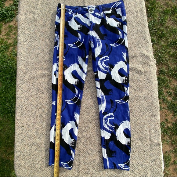 PAIGE Verdugo Crop in Tribal Blue Denim Jeans size 28 6 - Picture 2 of 13